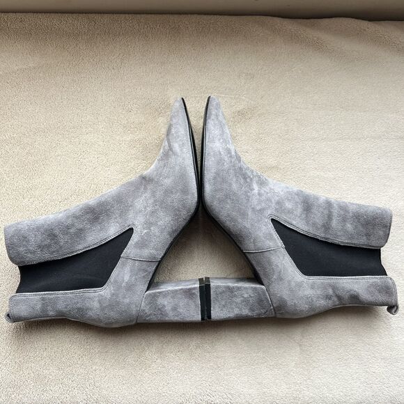 Marc Fisher LTD Zanna Gray Suede Heeled Pull On Boots Women’s 6.5 M Pointed Toe - Picture 5 of 16